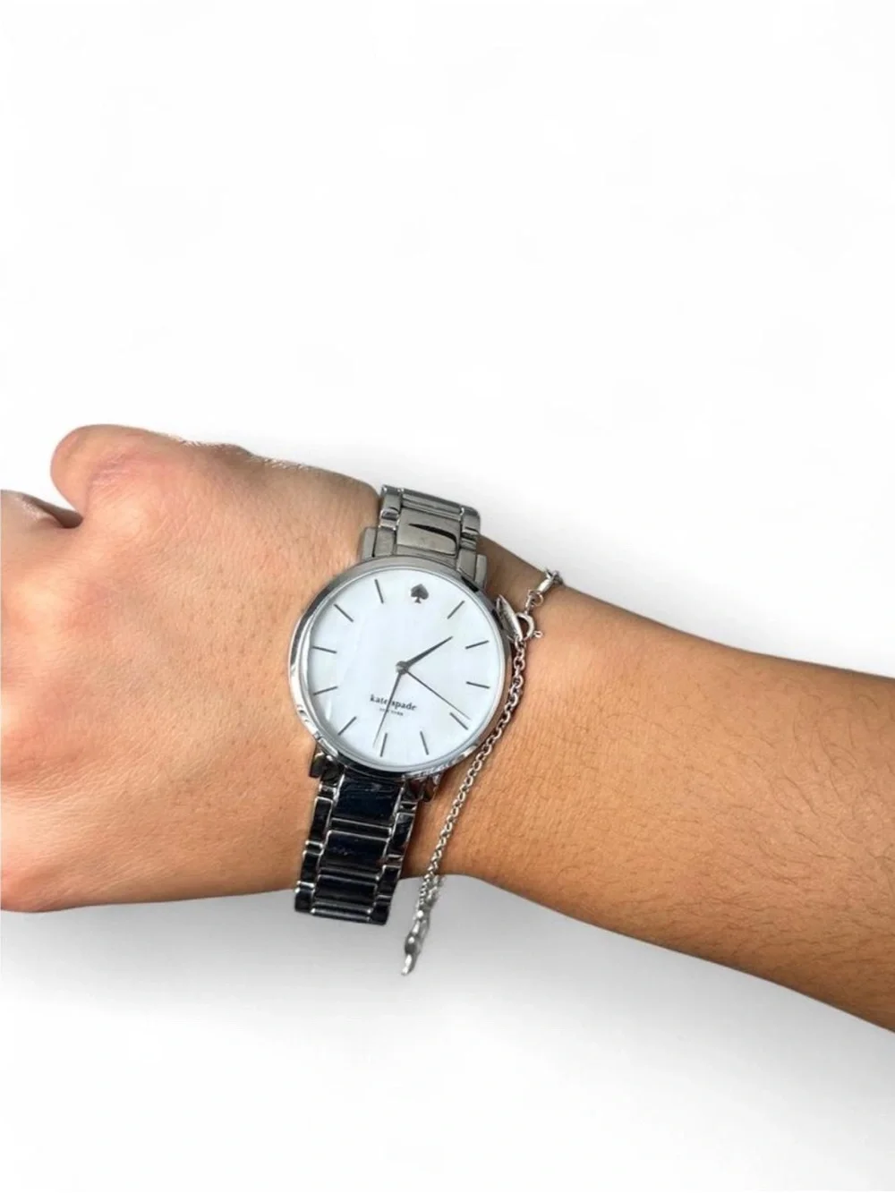 kate spade Silver-Tone Stainless Steel Women’s Watch - White Dial